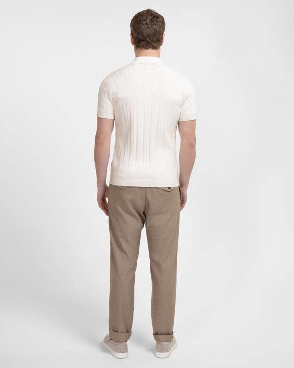 Steel & Jelly Kilburn - Stripe Textured Knitted Short Sleeve Shirt