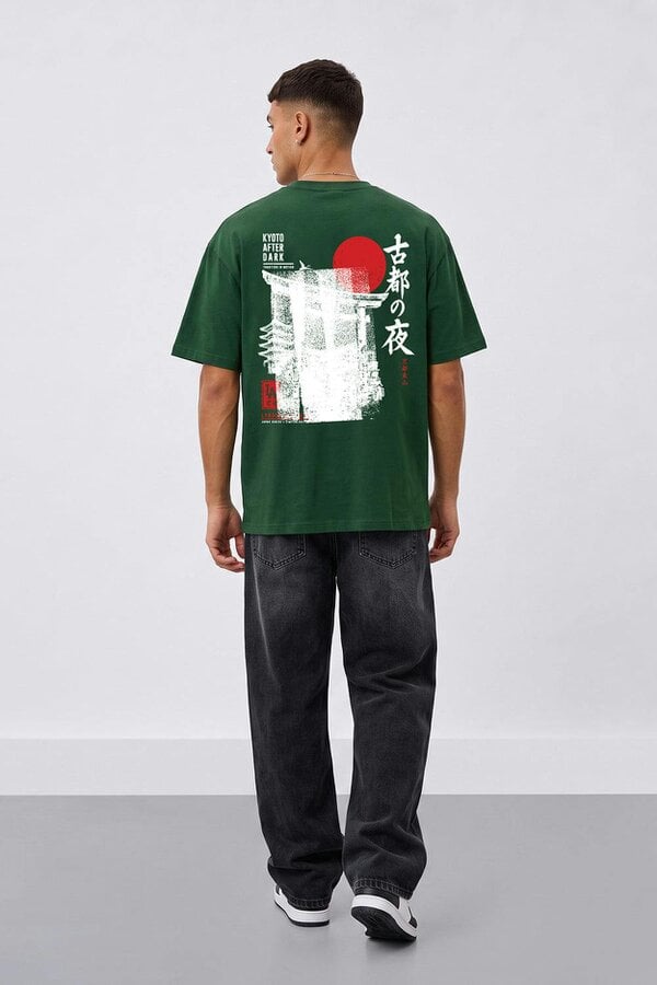 London Attitude Kyoto After Dark Oversized Heavyweight Japanese Graphic T-Shirt