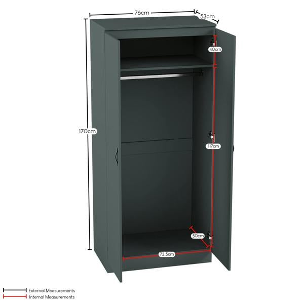 Vida Designs Riano 2 Door Wardrobe