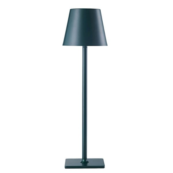 Tall Forest Green Rechargeable Touch Dimmable Table Lamp with Metal Shade Image 1