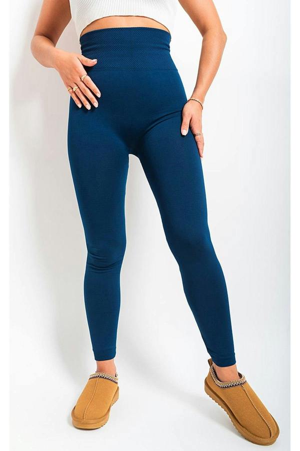 Elaine High Waist Tummy Compression Slimming Leggings - Navy