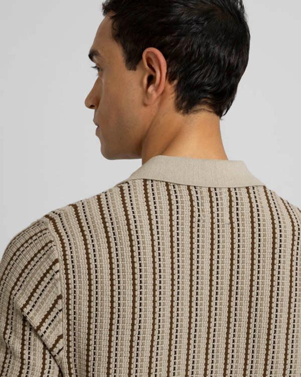 Steel & Jelly Bow - Stripe Knitted Polo Shirt