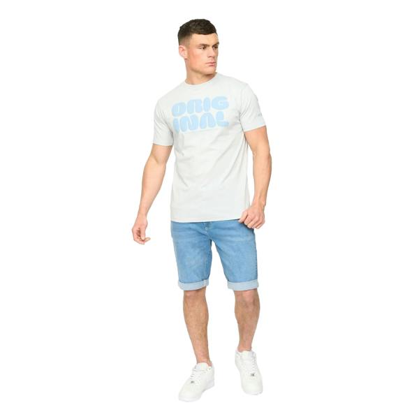 Crosshatch Mens Youlgreeve Denim Belted Shorts - Mid Wash - 