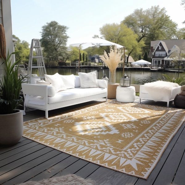 Dynamic Indoor & Outdoor Reversible Yellow Rug