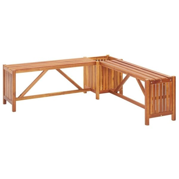 Berkfield Garden Corner Bench with Planter 117x117x40cm Solid Acacia Wood