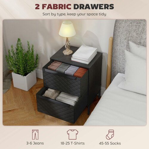 Wyld Haus Nomiba Metal Black 2 Fabric Drawer Storage Dresser