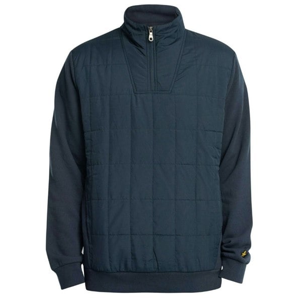 Lyle & Scott Hybrid Quilted Navy Blue Half-Zip Sweatshirt M