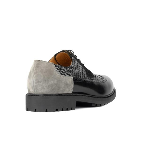 Embassy London Cyclone - Black Diamonds - Men's chunky sole leather shoe
