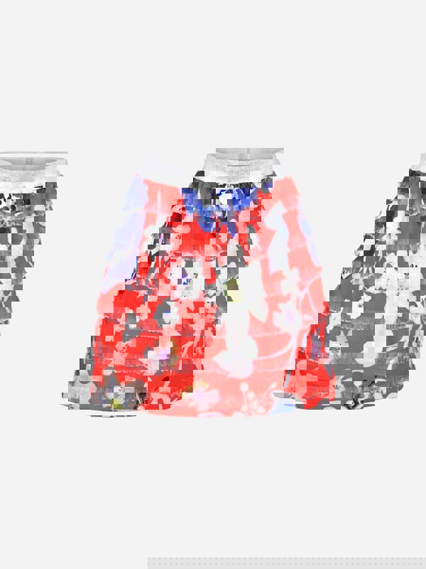 Simonetta Girls Floral Print Layered Skirt