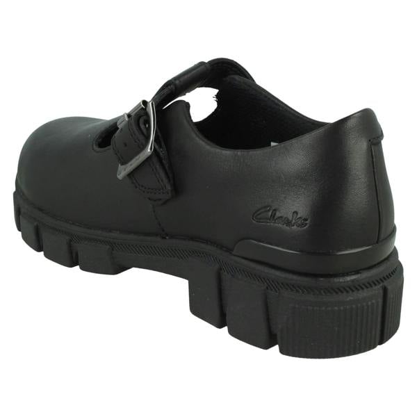 Clarks Girls Clarks Chunky Sole T-Bar School Shoes Evyn Bar K