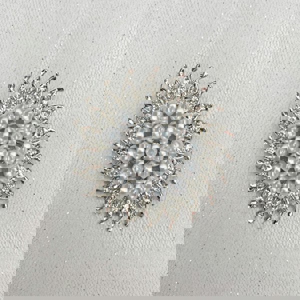 sunflower brooch silver pearl crystal brooch