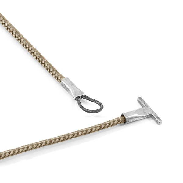 Anchor & Crew Sand Brown Cambridge Silver and Rope Bracelet