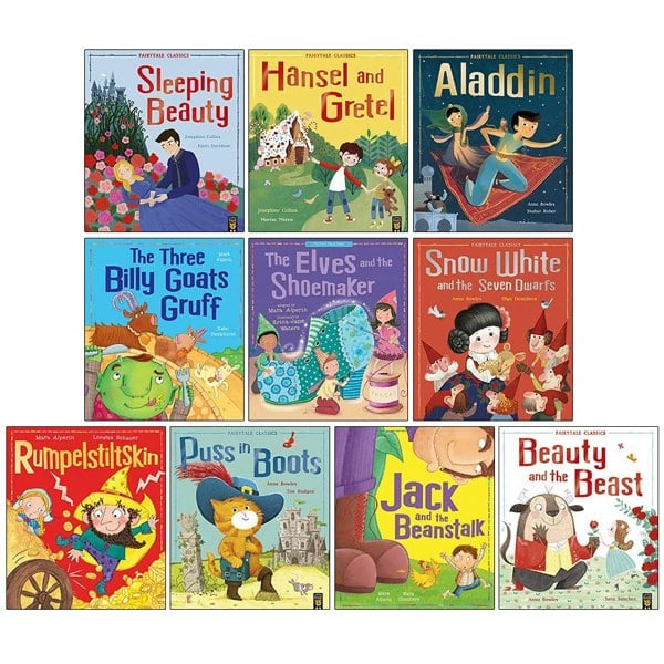 Fairytale Classics 10 Children's Book Set (Sleeping Beauty, Jack & the Beanstalk & More)