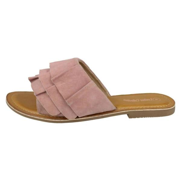 Leather Collection Ladies Leather Collection Frill Vamp Mules