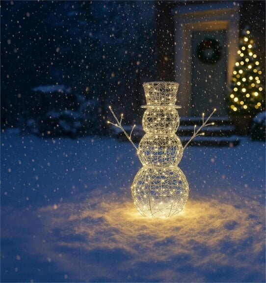Scotts of Stow Xmas Haus 60CM FloorMounted LED Christmas Holiday Festive Snowman