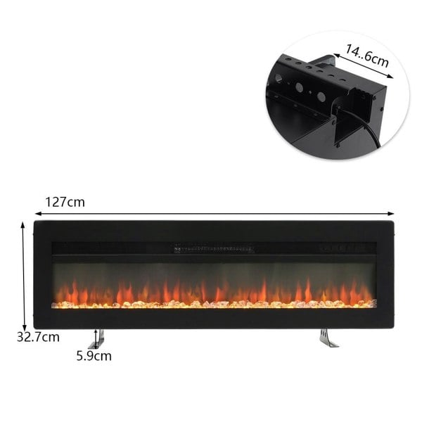 1800W Freestanding Electric Fireplace Insert Wall Mounted Electric Heater Remote Control Fireplaces Living and Home