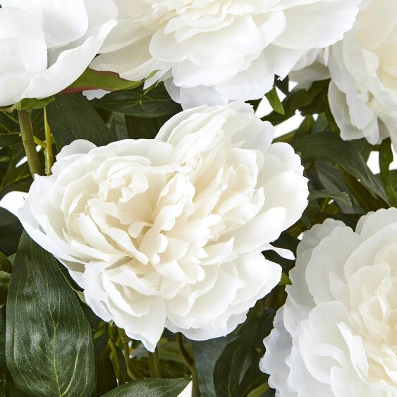 Wyld Haus Artificial Plant Large White Peony Plant In White Ceramic Pot