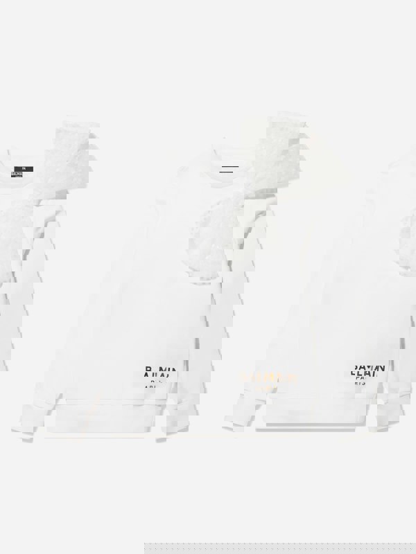 Balmain Girls Bow Sweatshirt in White