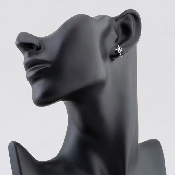 T. H. Baker Silver Cubic Zirconia Fancy Swirl Stud Earrings CE5517