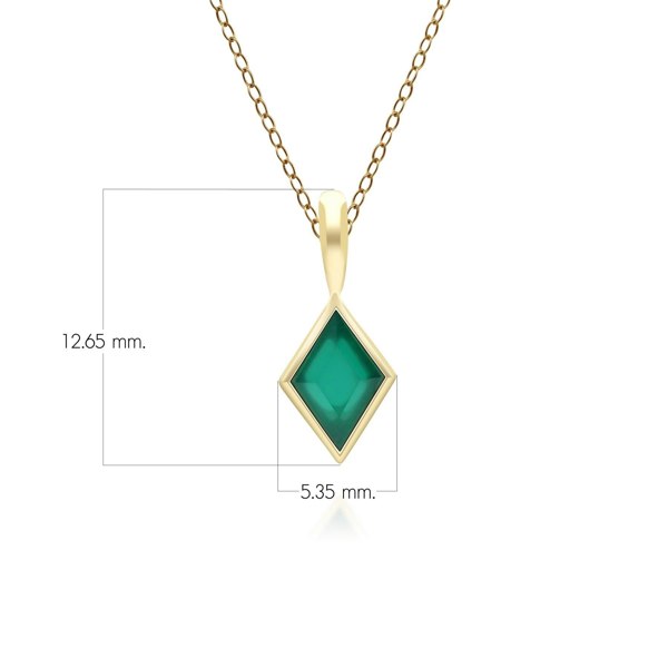 Gemondo Classic Chalcedony Pendant Necklace in 9ct Yellow Gold