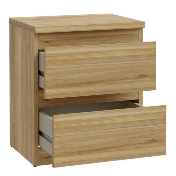 Furniture To Go Edmore 3 Drawer Bedside Table in Mauvella Oak