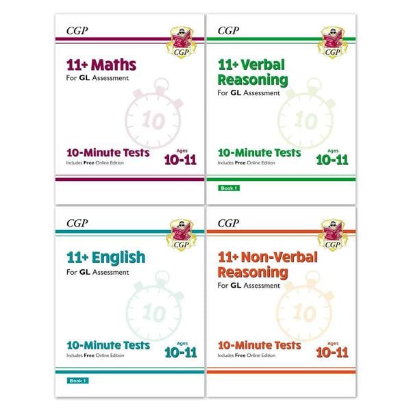 CGP 11+ GL 10-Minute Tests Bundle – Ages 10-11 (Maths, English, Verbal Reasoning, Non-Verbal Reasoning)