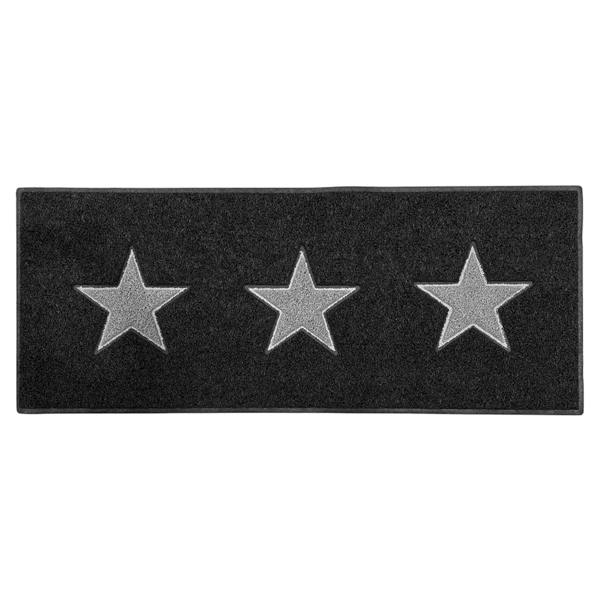 Nicoman Triple Stars Door Mat Runner - Black and Grey