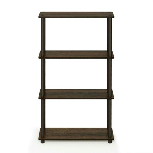 WALPLUS Turn-N-Tube 4-Tier Multipurpose Shelf Display Rack, Walnut/Brown perfect for organized storage and display
