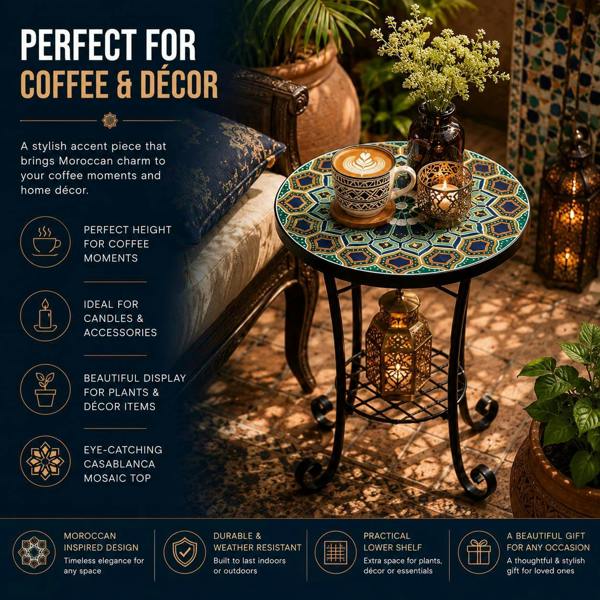 35cm Casablanca Mosaic Plant Stand/Side Table image 10