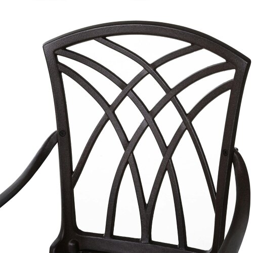 Wyld Haus Rohafa Brown Cast Aluminium Brown 4 Seater Garden Dining Set With Armchairs And Round Table