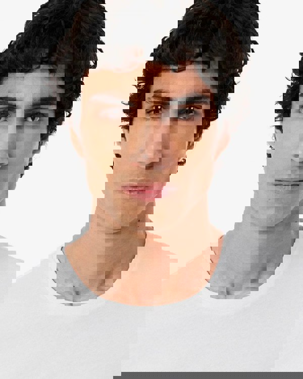 Lacoste Mens 3-Pack Plain Mens T-Shirts - White/Silver Chine-Black BXY