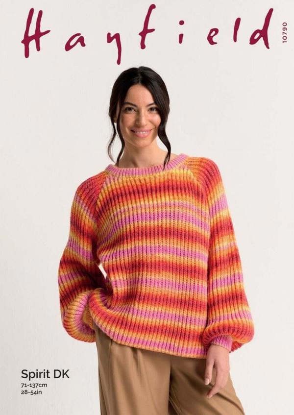 Hayfield Spirit DK Knitting Pattern 10790, Sweaters for Women, 28 - 54 Inches - Intermediate