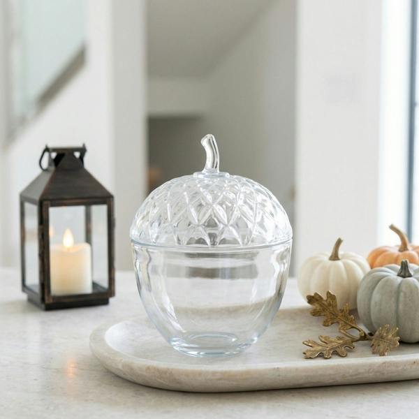 Garden Greatness Harvest Edit Glass Acorn Tabletop Display Pot