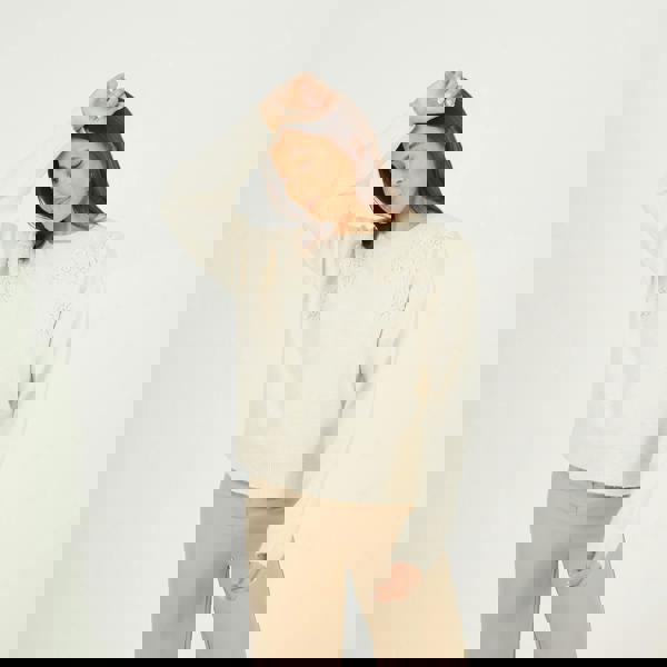 Brave Soul Stone Floral Embroidery Jumper - Stone Image 1