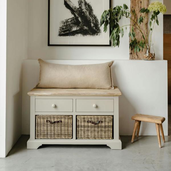 Statement Furniture Florence Storage Bench with 2 Drawers and 2 Baskets Assembled
