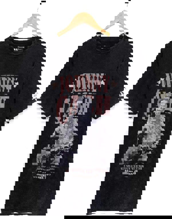 Johnny Cash Mens Black Character Short Sleeved T-Shirt