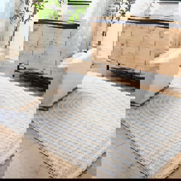 Livabliss Fossay Shag-Washable Beige Modern High Pile Rug