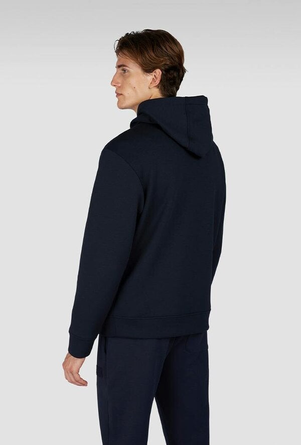 Paul & Shark Leather Badge Tech Hoodie