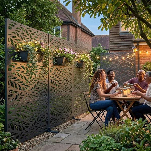 Nicoman Metal Indoor/Outdoor Privacy Screen 90cm x 180cm - Leaf