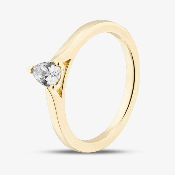 1888 Collection 9ct Yellow Gold 0.33ct Pear Cut Diamond Solitaire Ring DPP02-9Y-0.33