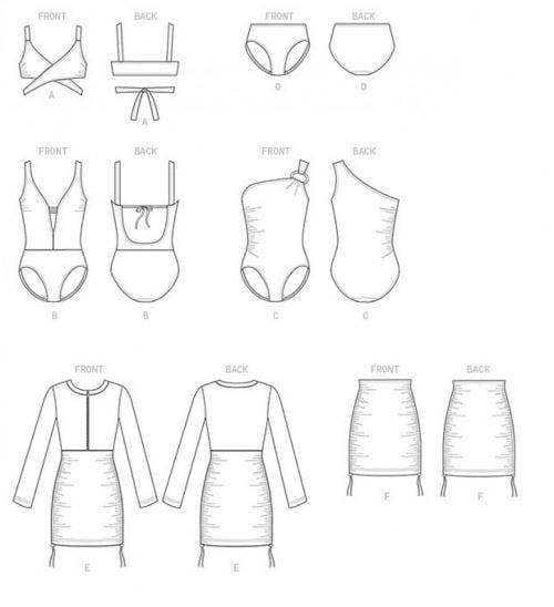 Vogue Sewing Pattern 9192, Swimwear for Women, A5 (6-8-10-12-14) - Intermediate
