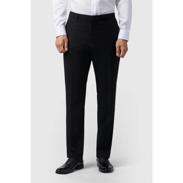 Limehaus Regular Fit Black Stretch Trousers