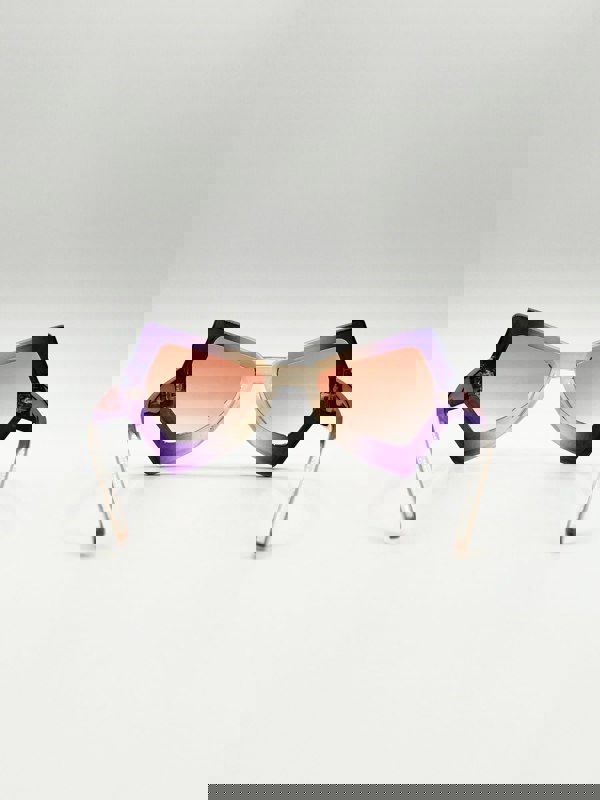 SVNX 2 Tone Angular Sunglasses in Purple