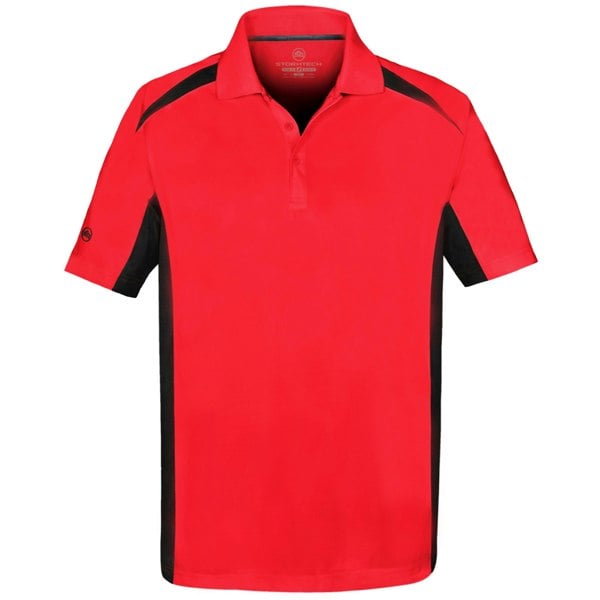 Stormtech Mens Two Tone Short Sleeve Lightweight Polo Shirt - Red/Black