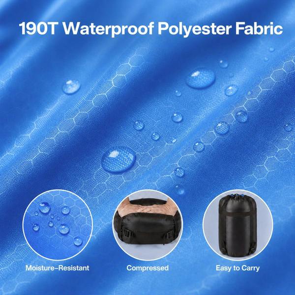 Mountview Sleeping Bag Extra Wide 230x100cm 3 Season Waterproof Hiking Blue