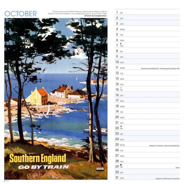 National Railway Museum, South Of England Poster Art Calendar 2027, Wall Calendars, Month To View, Travel, Gift