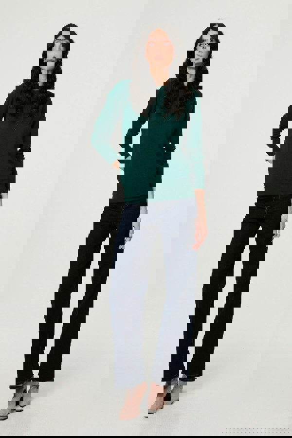 Green | Textured Knit Slim Fit Jumper
