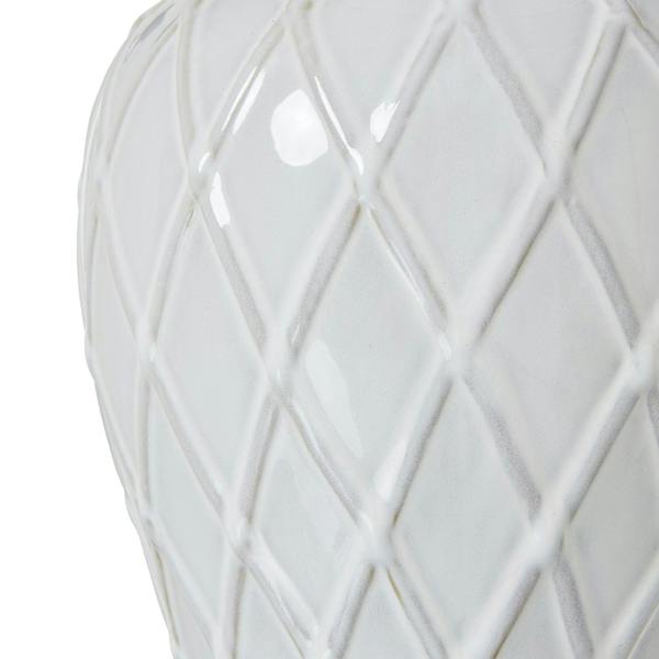 White Ceramic Ginger Jar Lamp With Linen Shade