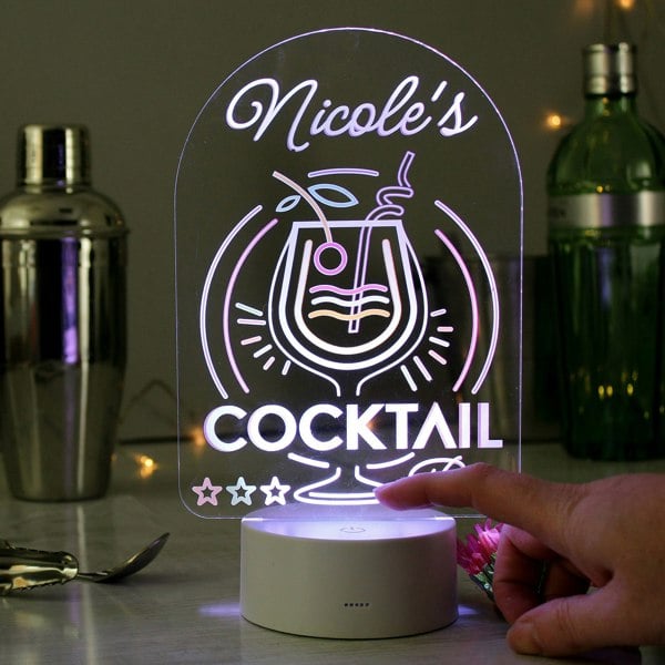 Personalised Memento Company Personalised LED Colour Changing Cocktail Bar Sign