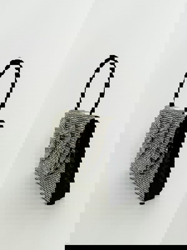 SVNX Rhinestone Grab Bag with Bow Detail